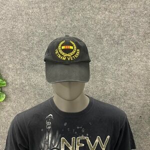 Vintage Rothco Vietnam Veteran Embroidered Adjustable Hat Cap Military Black